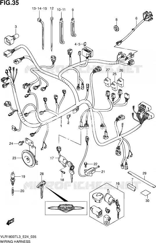 WIRING HARNESS Suzuki MOTO 1800 INTRUDER 2013  VLR1800T L3 (E24)