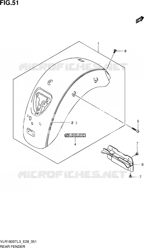 REAR FEDNER Suzuki MOTO 1800 INTRUDER 2013  VLR1800T L3 (E28)