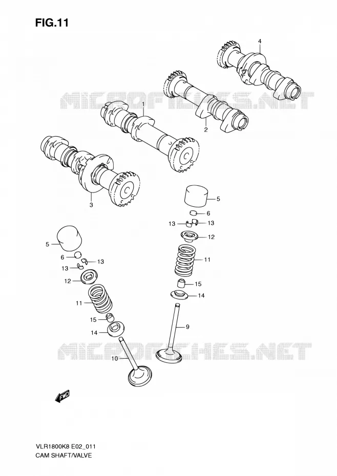 CAMSHAFT - VALVES Suzuki MOTO 1800 BOULEVARD 2008  VLR1800UFK8