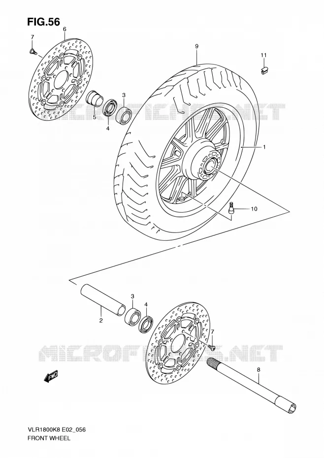 FRONT WHEEL Suzuki MOTO 1800 BOULEVARD 2008  VLR1800UFK8