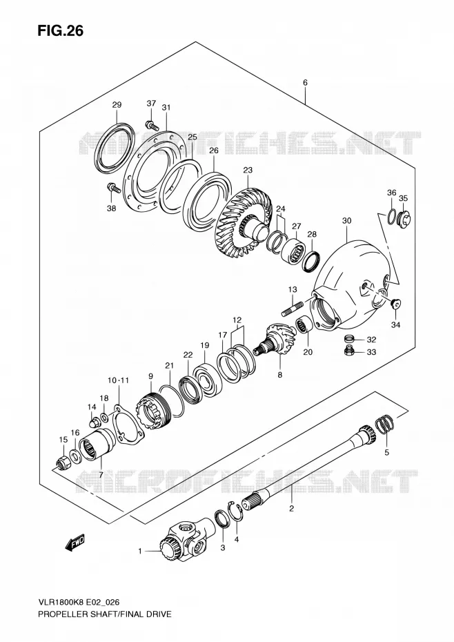 DRIVESHAFT Suzuki MOTO 1800 INTRUDER 2011  VLR1800UFK9