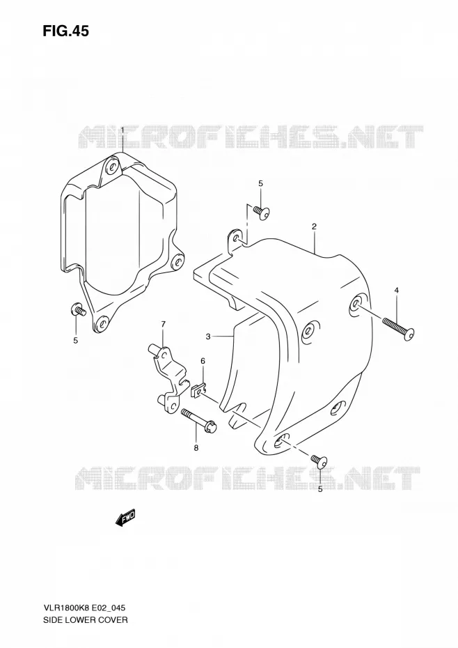 SIDE LOWER COVER Suzuki MOTO 1800 INTRUDER 2011  VLR1800UFK9