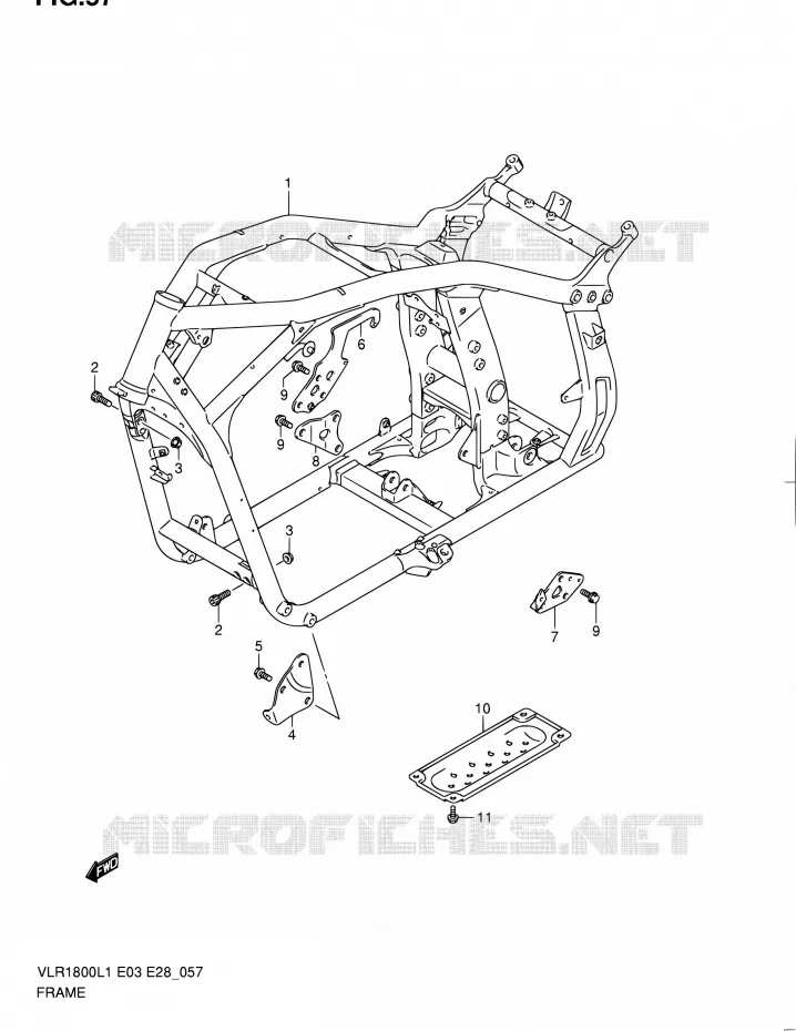 FRAME Suzuki MOTO 1800 BOULEVARD 2011  VLR1800 L1/VLR1800T L1 (E03,E28,E33)