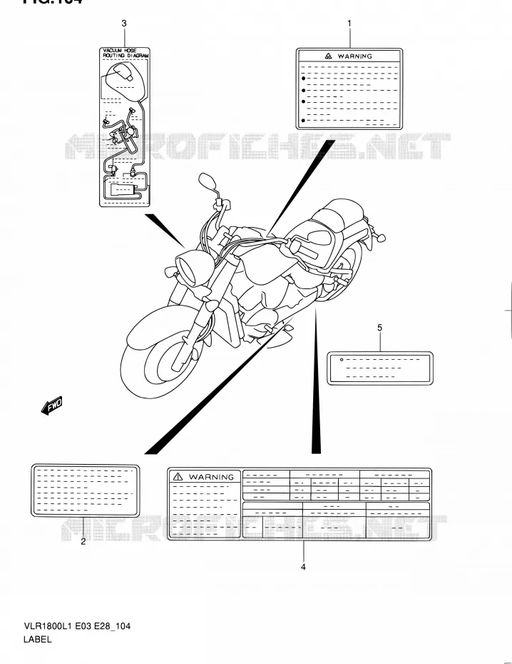 LABEL (VLR1800TL1 E33) Suzuki MOTO 1800 BOULEVARD 2011  VLR1800 L1/VLR1800T L1 (E03,E28,E33)