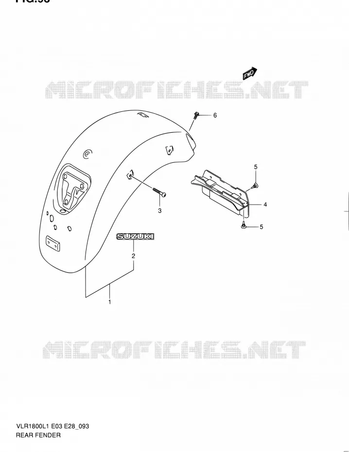 REAR FEDNER (VLR1800L1 E03) Suzuki MOTO 1800 BOULEVARD 2011  VLR1800 L1/VLR1800T L1 (E03,E28,E33)
