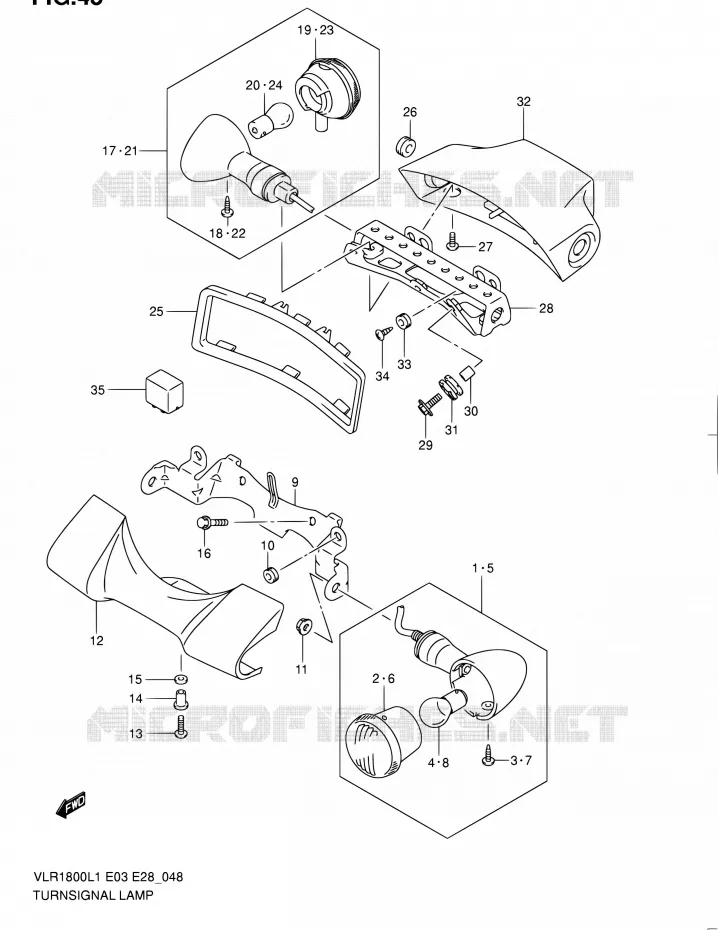 TJRN SIGNAL LAMP Suzuki MOTO 1800 BOULEVARD 2011  VLR1800 L1/VLR1800T L1 (E03,E28,E33)