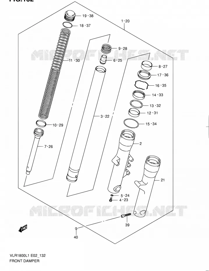 FRONT FORK Suzuki MOTO 1800 INTRUDER 2011  VLR1800L1/VLR1800TL1(E24)
