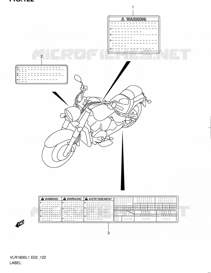LABEL (VLR1800TL1 E19) Suzuki MOTO 1800 INTRUDER 2011  VLR1800L1/VLR1800TL1(E24)