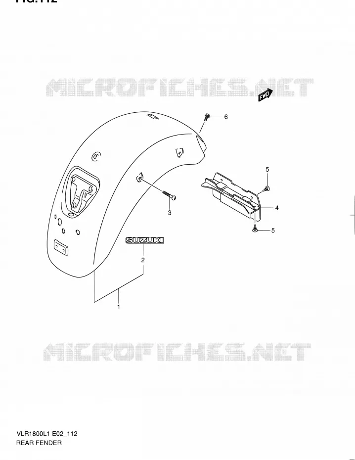 REAR FEDNER (VLR1800L1 E19) Suzuki MOTO 1800 INTRUDER 2011  VLR1800L1/VLR1800TL1(E24)