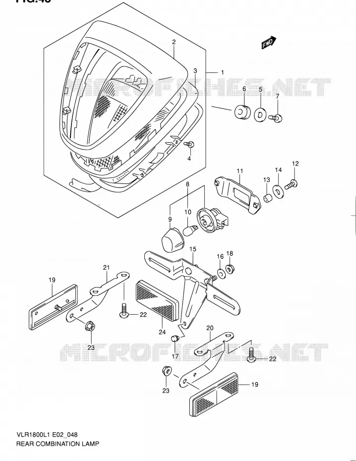 REAR LAMP (VLR1800L1 E24) Suzuki MOTO 1800 INTRUDER 2011  VLR1800L1/VLR1800TL1(E24)