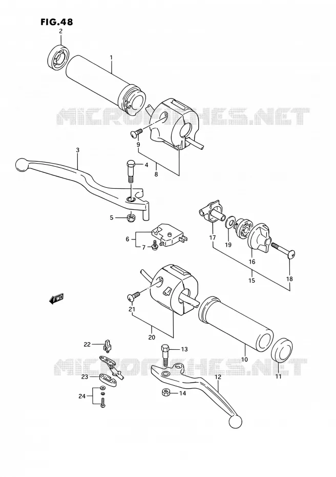 SWITCHES (MODELE K/L/M/N/P/R) Suzuki MOTO 1400 INTRUDER 1991  VS1400GLPM/VS1400GLFM(E01,E04,E17,E21,E22,E34,E39)