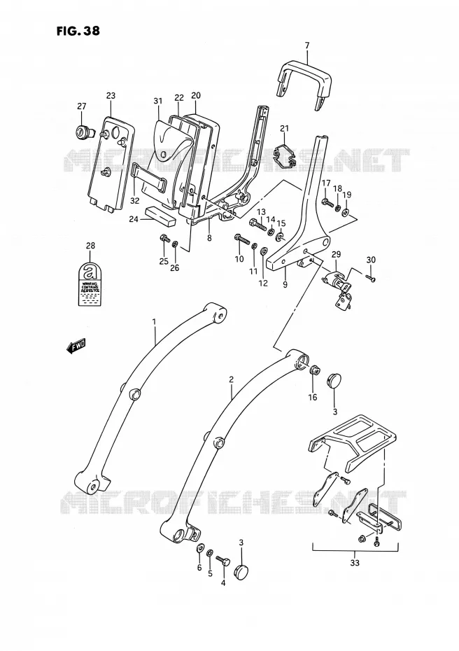 BACKREST (MODELE H/J/L/M/N/P/R) Suzuki MOTO 1400 INTRUDER 1993  VS1400GLPP/VS1400GLFP(E01,E04,E17,E21,E22,E24,E34)