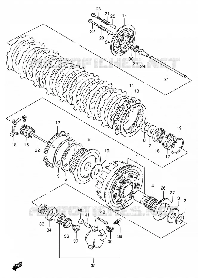 CLUTCH Suzuki MOTO 1400 INTRUDER 2002  VS1400GLPK2(E17,E22,E34)