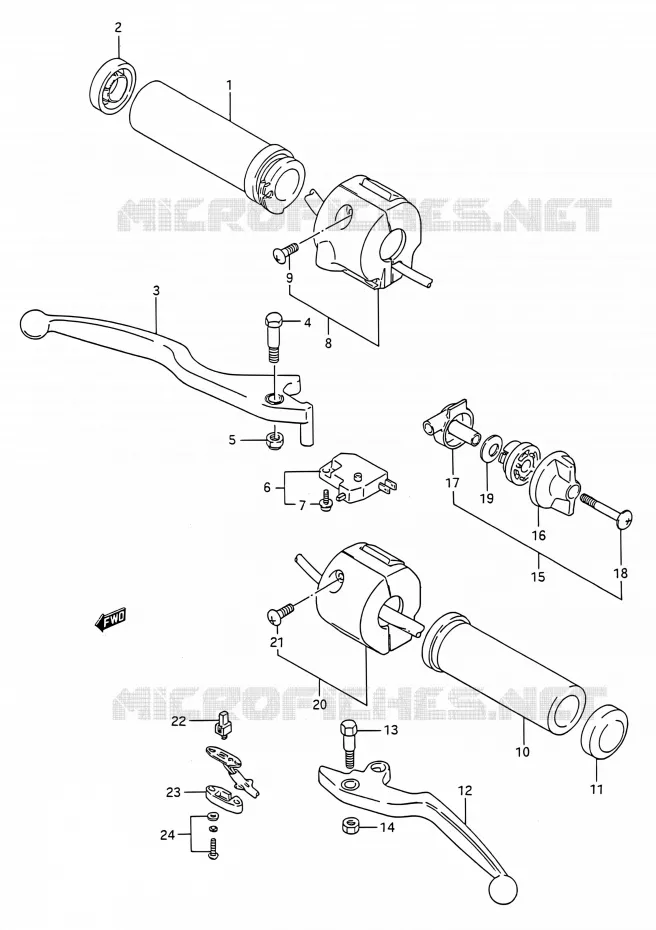 SWITCHES (MODELE L/M/N/P/R) Suzuki MOTO 1400 INTRUDER 1990  VS1400GLP P/VS1400GLF P (E03,E28,E33)