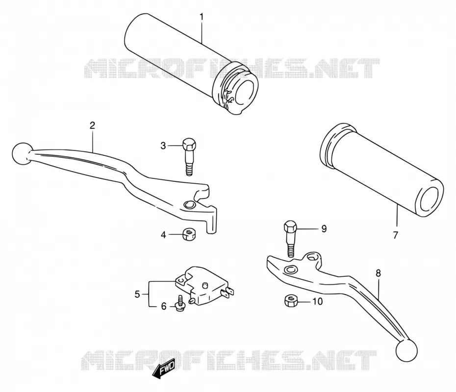 HANDLE GLIP - LEVER (MODELE N/P/R) Suzuki MOTO 800 INTRUDER 1993  VS800GL P (E02,E04,E17,E18,E21,E22,E25,E34,E53)