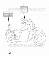 WARNING LABEL for Suzuki INTRUDER 800 2001