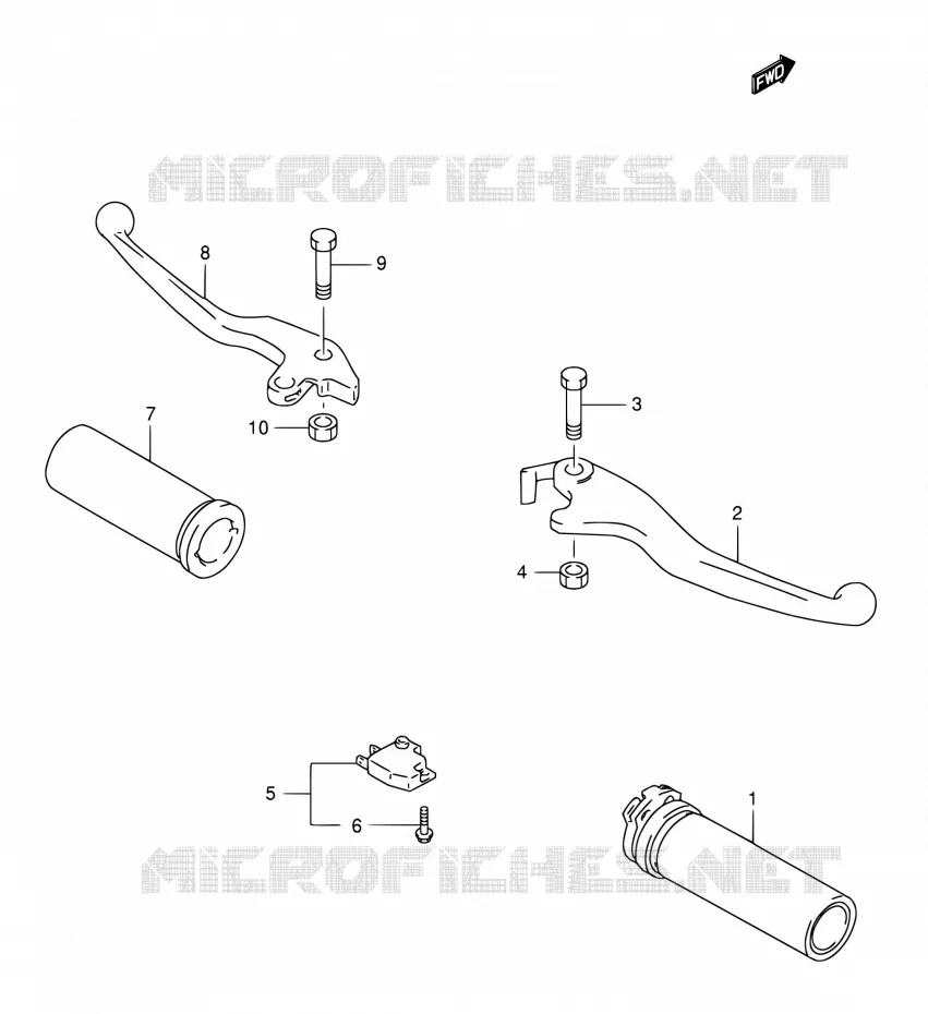 HANDGRIPS - LEVERS  Suzuki MOTO 800 INTRUDER 2001  VS800GLK1(E22)