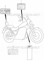 WARNING LABEL for Suzuki INTRUDER 800 2002