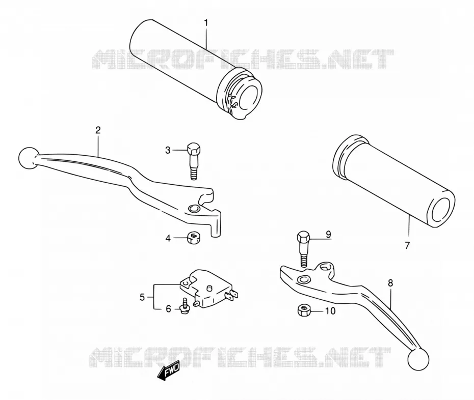 HANDLE GLIP - LEVER (MODELE N/P/R) Suzuki MOTO 800 INTRUDER 1992  VS800GL N (E03,E28,E33)