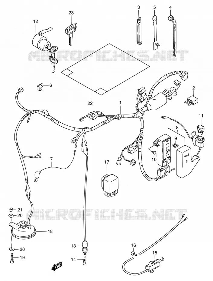 WIRING HARNESS (MODELE N/P/R/S) Suzuki MOTO 800 INTRUDER 1992  VS800GL N (E03,E28,E33)
