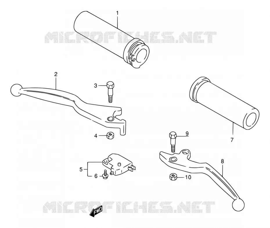 HANDLE GLIP - LEVER (MODELE N/P/R) Suzuki MOTO 800 INTRUDER 1993  VS800GL P (E03,E28,E33)