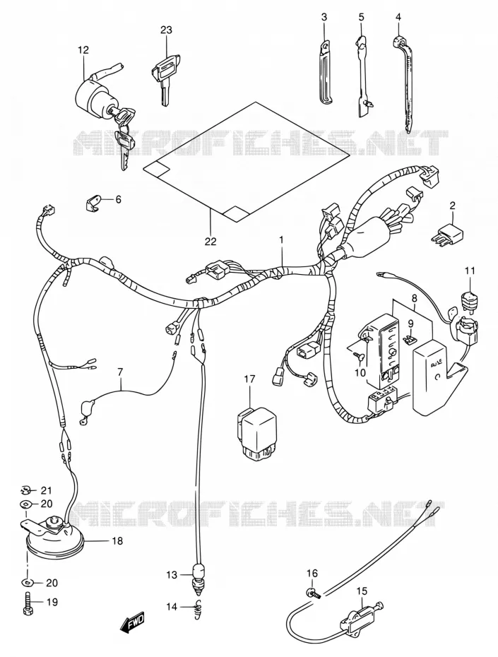 WIRING HARNESS (MODELE N/P/R/S) Suzuki MOTO 800 INTRUDER 1993  VS800GL P (E03,E28,E33)
