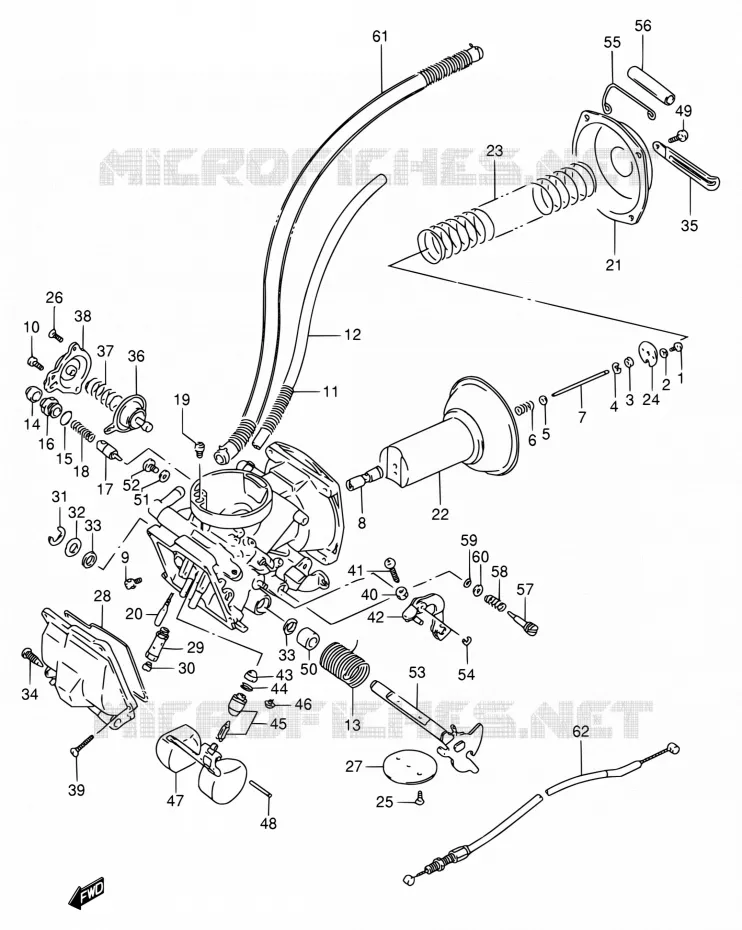 CARBURETOR (FRONT) Suzuki MOTO 800 INTRUDER 1994  VS800GL R (E03,E28,E33)