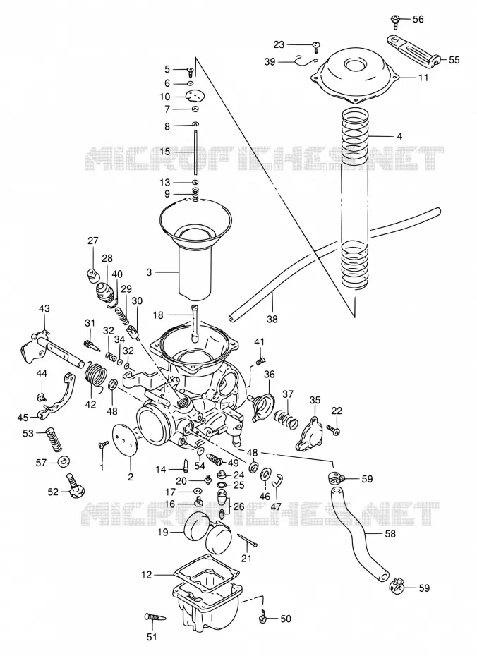 CARBURETOR (REAR) Suzuki MOTO 800 INTRUDER 1994  VS800GL R (E03,E28,E33)