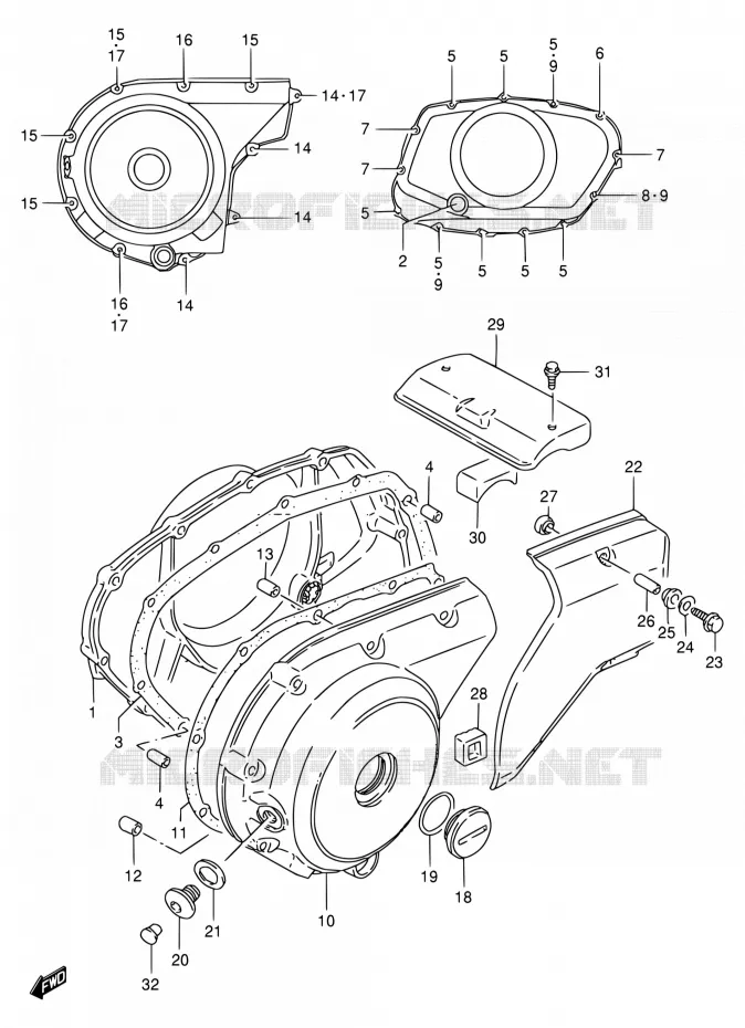 CRACKCASE COVER Suzuki MOTO 800 INTRUDER 1994  VS800GL R (E03,E28,E33)