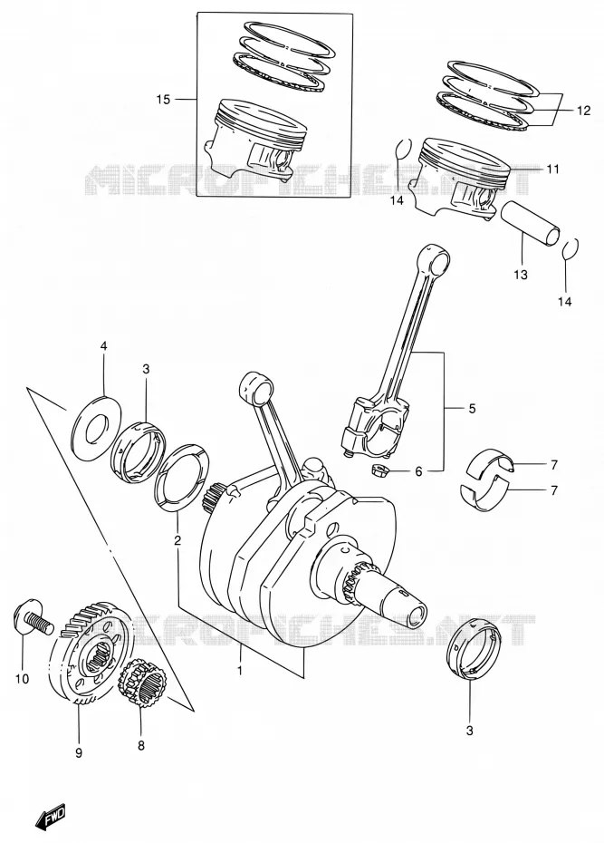 CRANKSHAFT Suzuki MOTO 800 INTRUDER 1994  VS800GL R (E03,E28,E33)