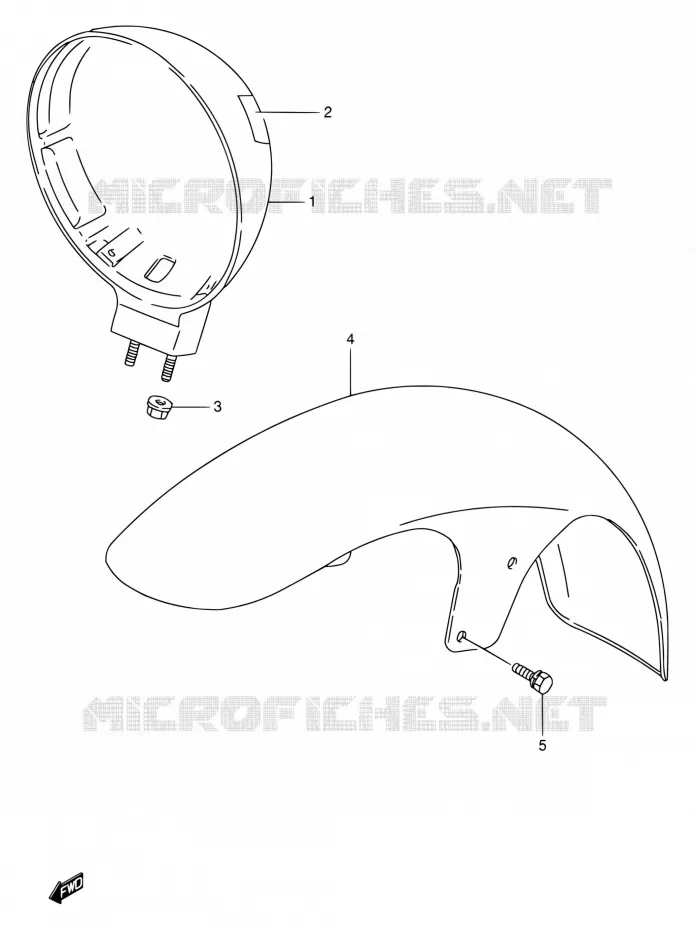 HEAD LAMP HOUSING Suzuki MOTO 800 INTRUDER 1994  VS800GL R (E03,E28,E33)