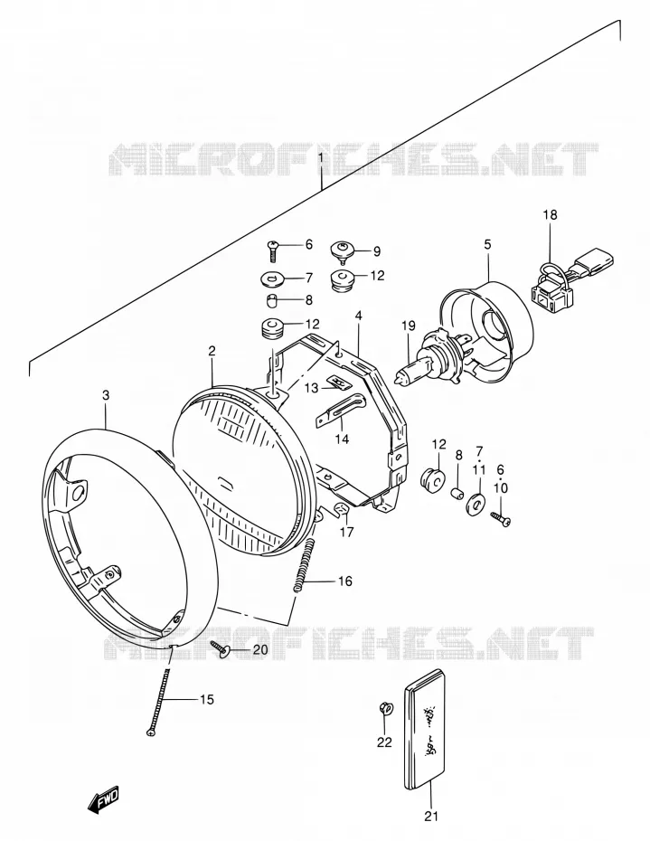 HEAD LAMP Suzuki MOTO 800 INTRUDER 1994  VS800GL R (E03,E28,E33)