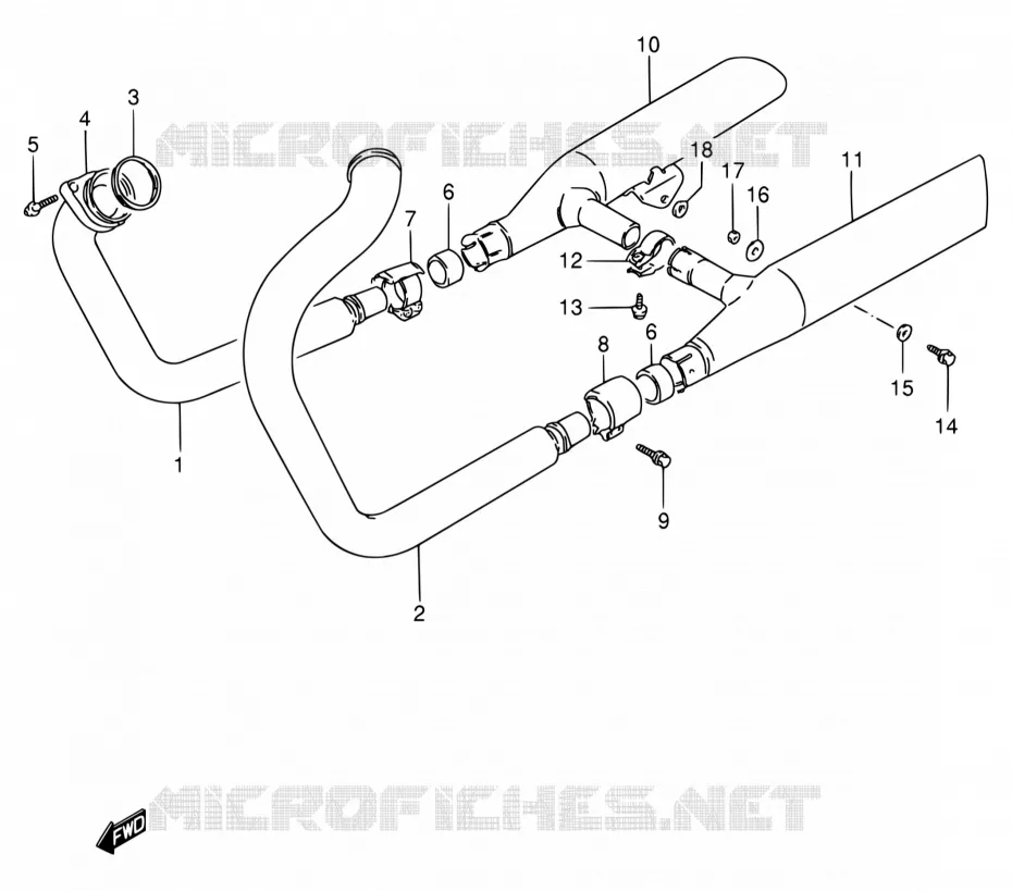 MUFFLER Suzuki MOTO 800 INTRUDER 1994  VS800GL R (E03,E28,E33)