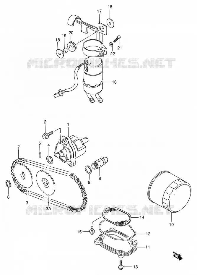 OIL PUMP - FUEL PUMP Suzuki MOTO 800 INTRUDER 1994  VS800GL R (E03,E28,E33)