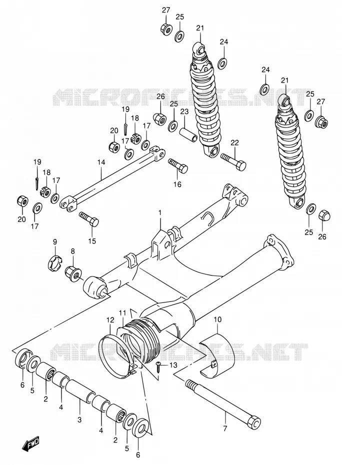 REAR SWINGARM (E01) Suzuki MOTO 800 VX 1990  VX800 L/VX800U L