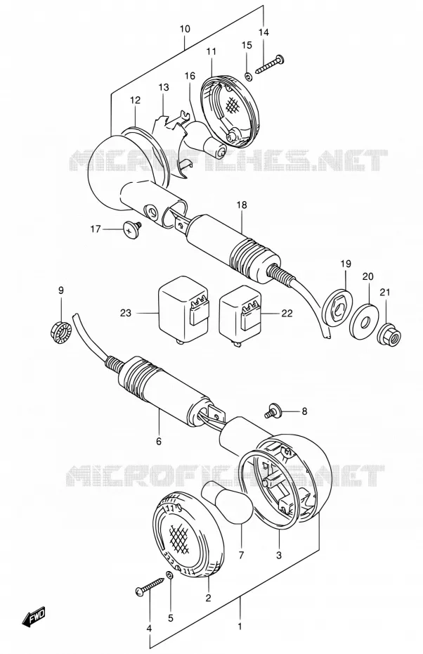TJRN SIGNAL LAMP (MODELE L/M/N/P/R) Suzuki MOTO 800 VX 1992  VX800 N/VX800U N