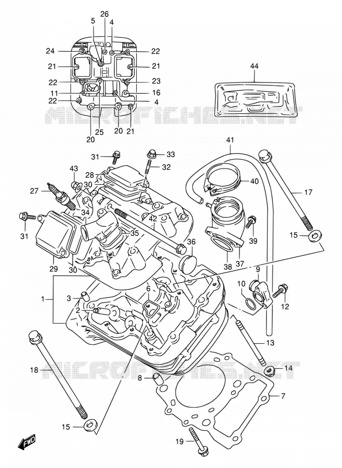 CYLINDER HEAD (AVT) Suzuki MOTO 800 VX 1994  VX800 R/VX800U R