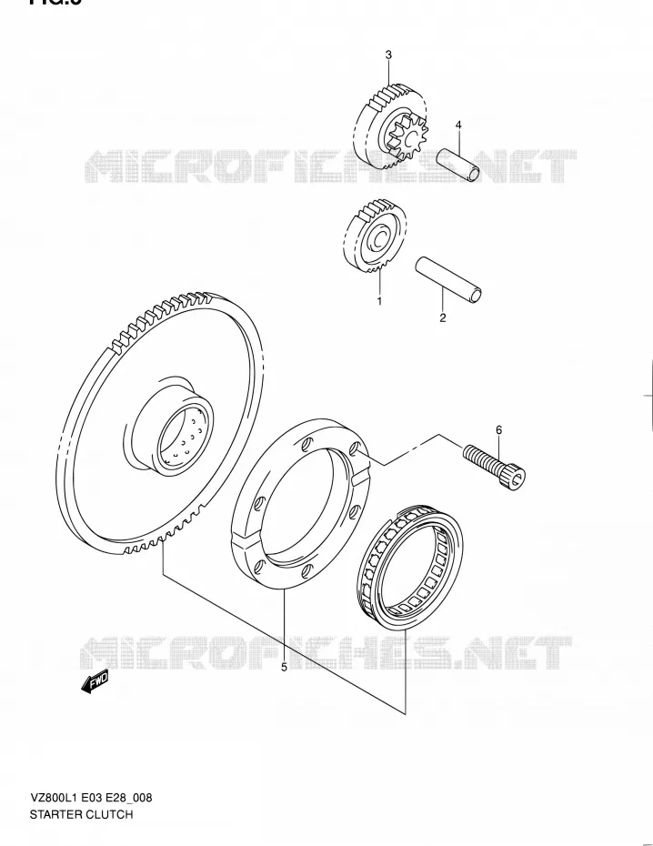 STARTER MOTOR CLUTCH Suzuki MOTO 800 BOULEVARD 2011  VZ800 L1 (E03,E28,E33)