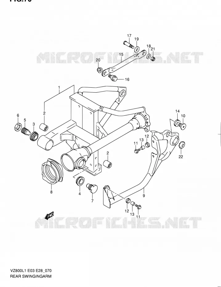 SWINGARM Suzuki MOTO 800 BOULEVARD 2011  VZ800 L1 (E03,E28,E33)