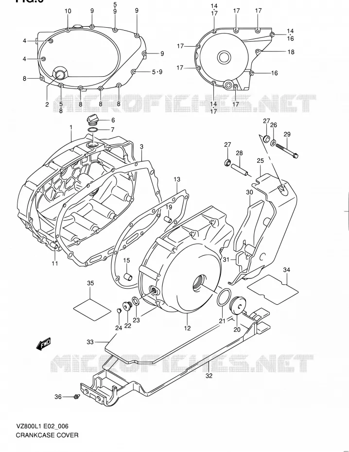 CRACKCASE COVER Suzuki MOTO 800 INTRUDER 2012  VZ800L1(E19)