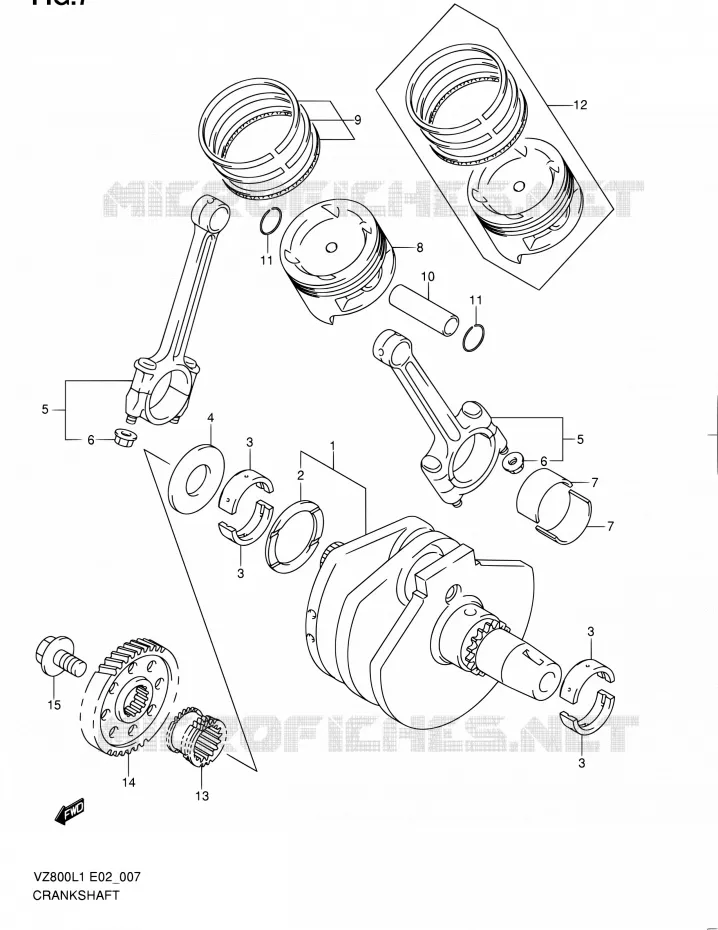 CRANKSHAFT Suzuki MOTO 800 BOULEVARD 2011  VZ800L1(E02)