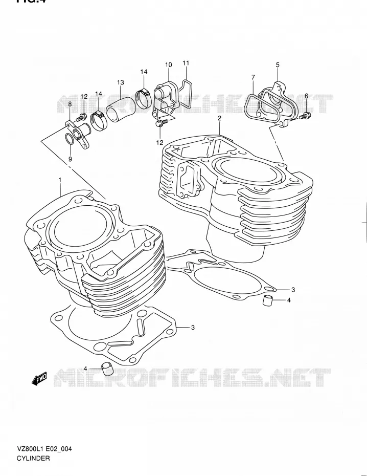 CYLINDER Suzuki MOTO 800 INTRUDER 2012  VZ800L1(E19)