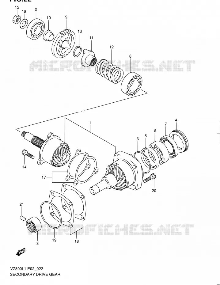 DRIVESHAFT Suzuki MOTO 800 BOULEVARD 2011  VZ800L1(E02)