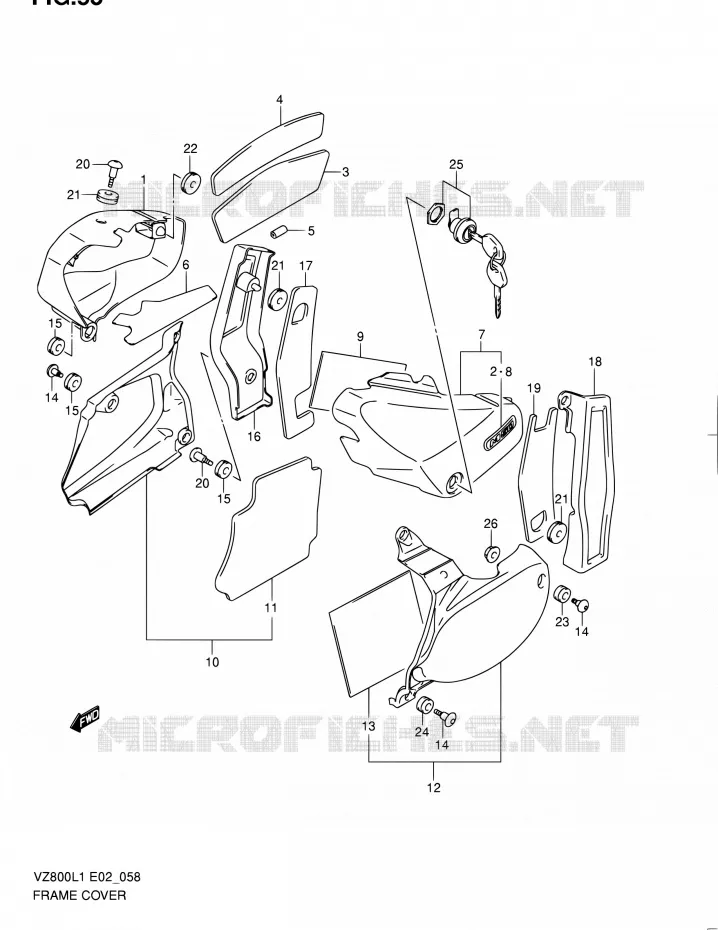 FAIRING (VZ800L1 E24) Suzuki MOTO 800 BOULEVARD 2011  VZ800L1(E02)