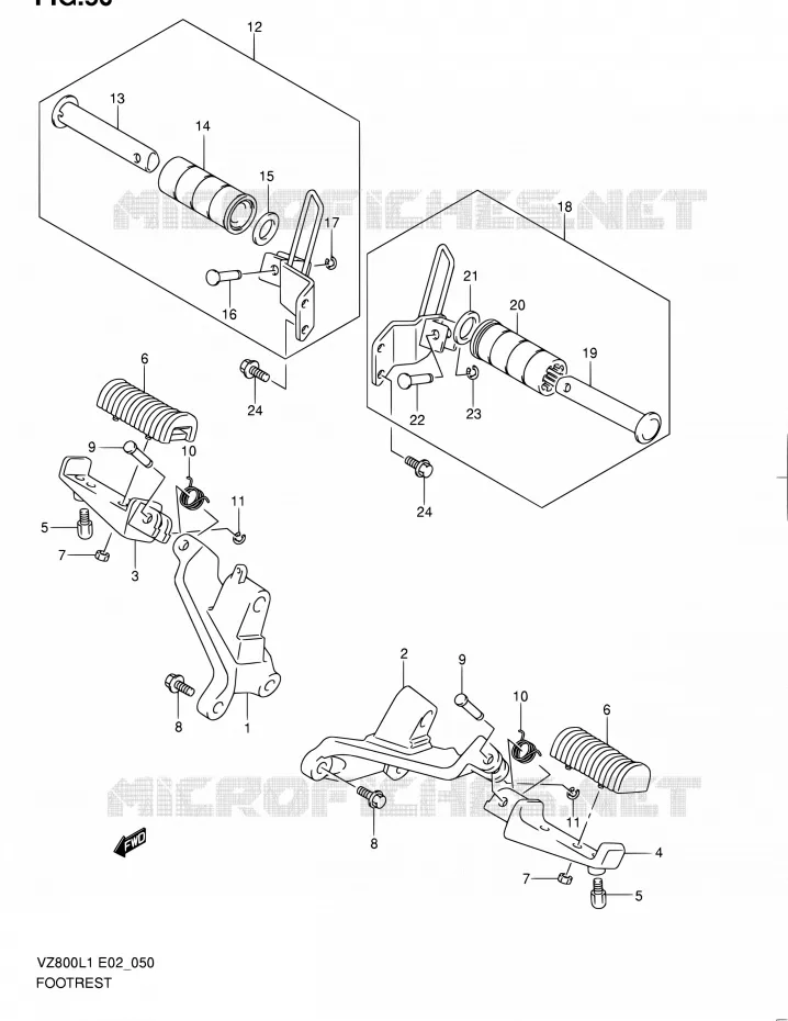FOOTREST Suzuki MOTO 800 BOULEVARD 2011  VZ800L1(E19)