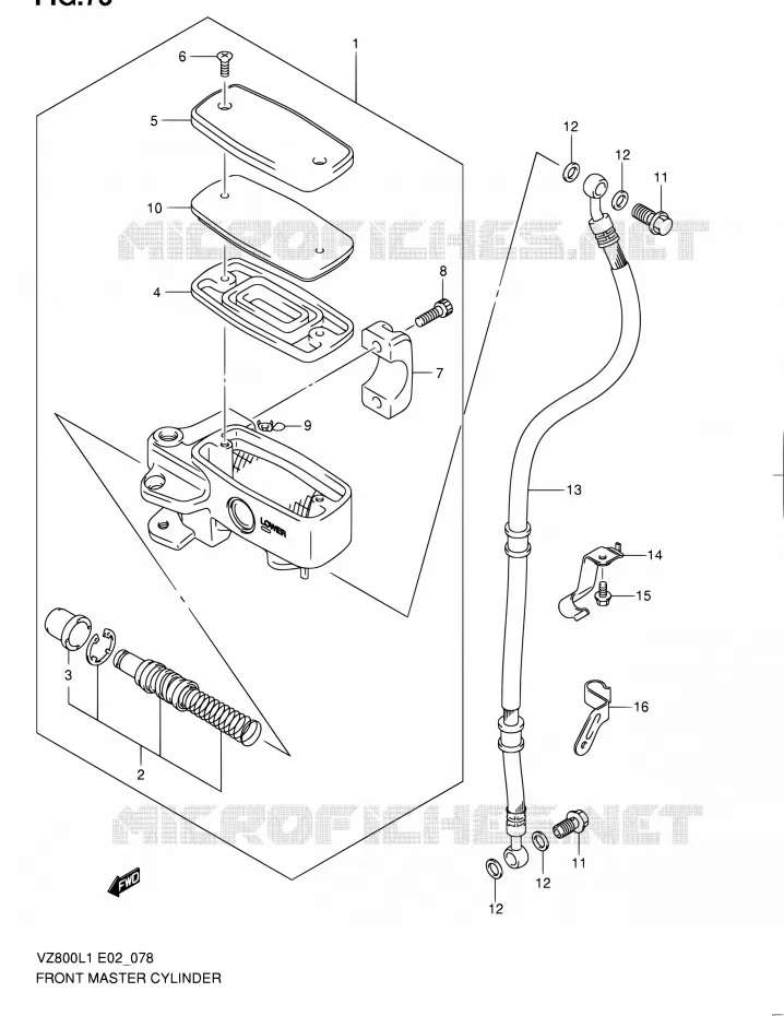FR. MASTER CYLINDER Suzuki MOTO 800 BOULEVARD 2011  VZ800L1(E19)