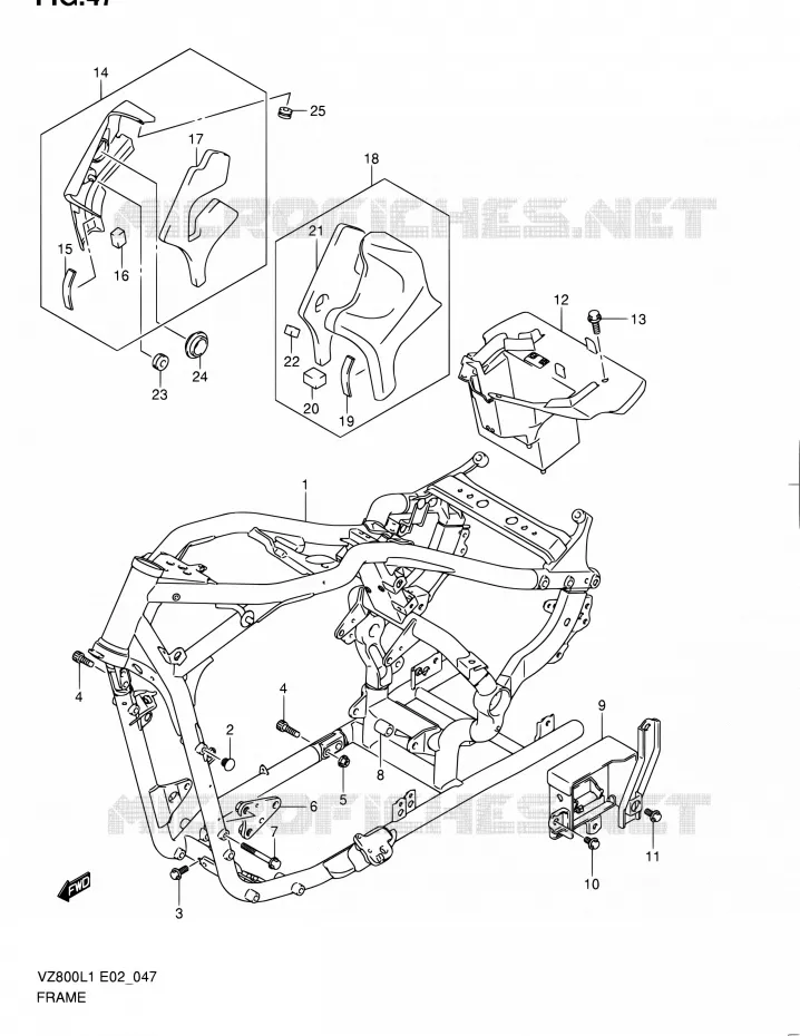 FRAME Suzuki MOTO 800 BOULEVARD 2011  VZ800L1(E02)