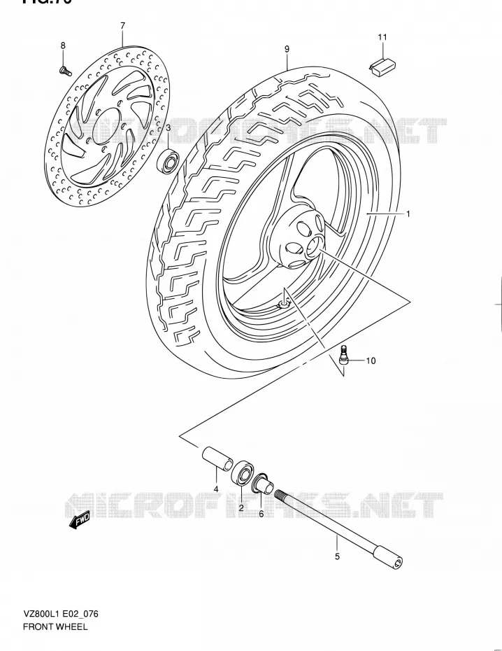 FRONT WHEEL Suzuki MOTO 800 BOULEVARD 2011  VZ800L1(E02)