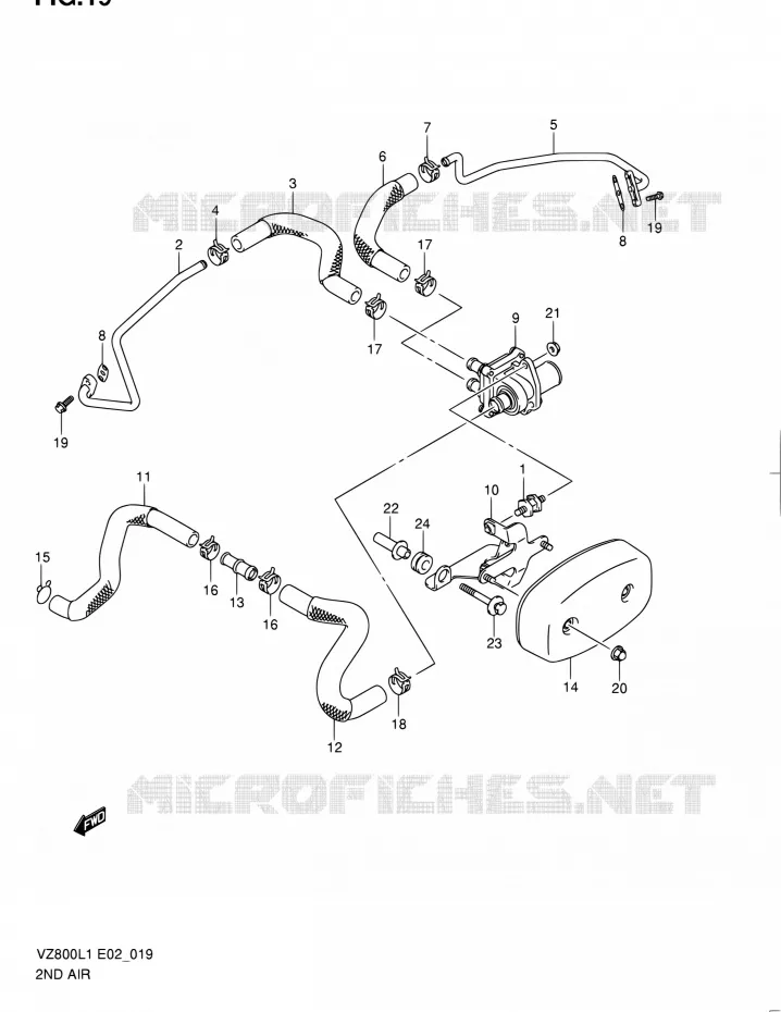 FUEL EVAP SYSTEM Suzuki MOTO 800 BOULEVARD 2011  VZ800L1(E02)