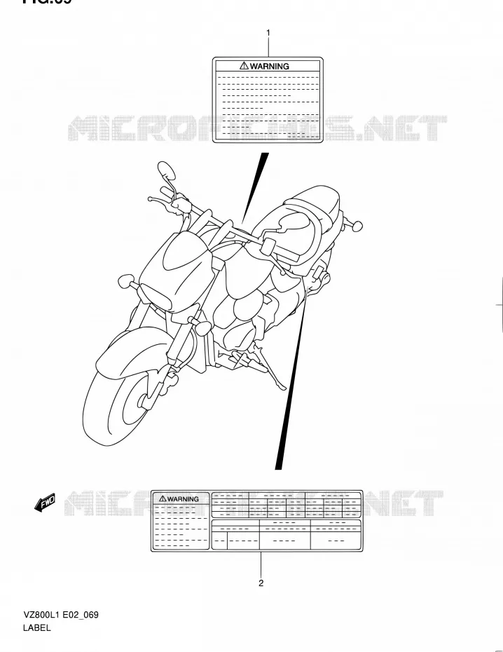 LABEL (VZ800L1 E02) Suzuki MOTO 800 INTRUDER 2012  VZ800L1(E19)